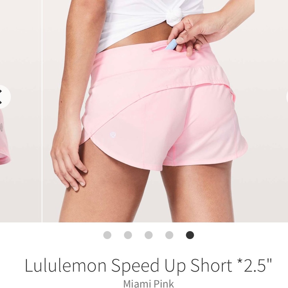 Lululemon Speed Up Shorts Size 8 Miami Pink RARE